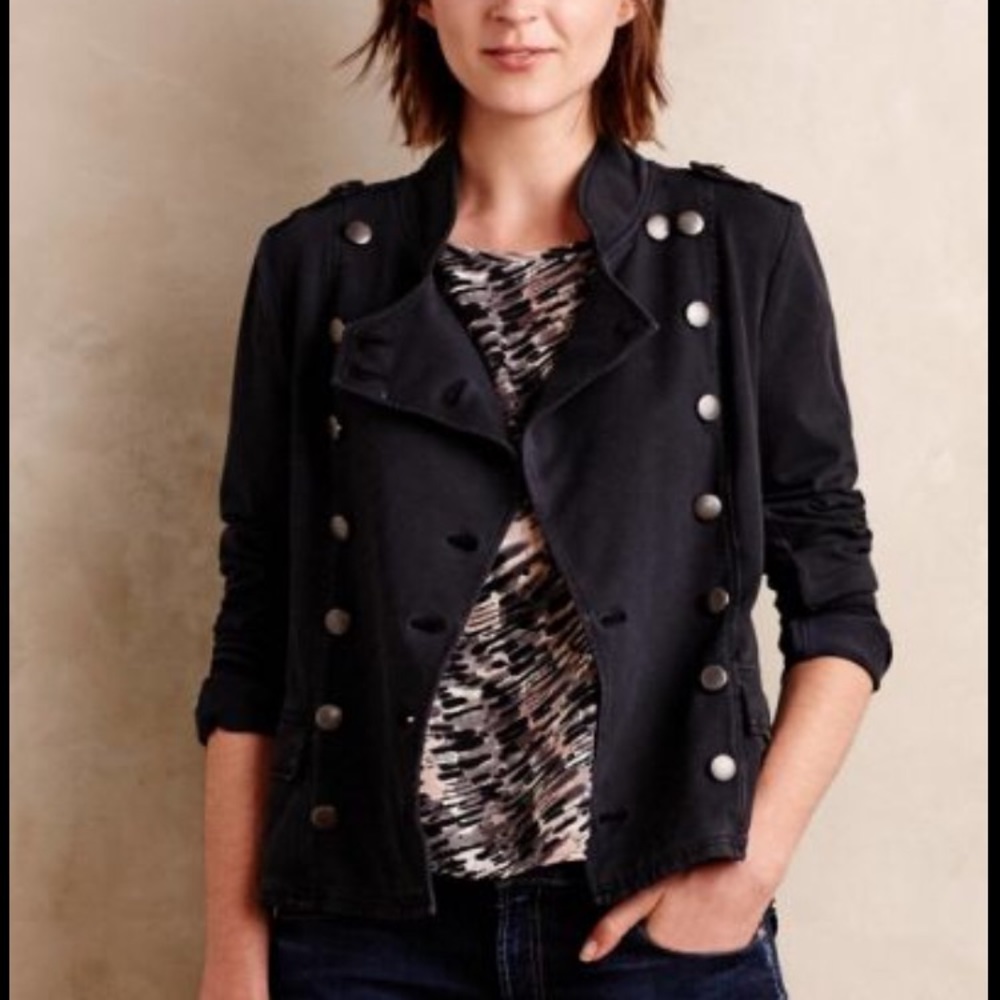 Anthro Marrakech field Moto jacket, gray, sm